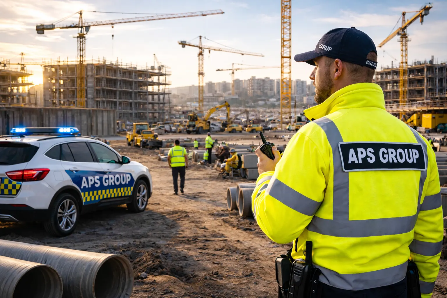 Baustellenbewachung in Wuppertal durch APS Group für Bauprojekte, Zufahrten, Maschinen und Materialien