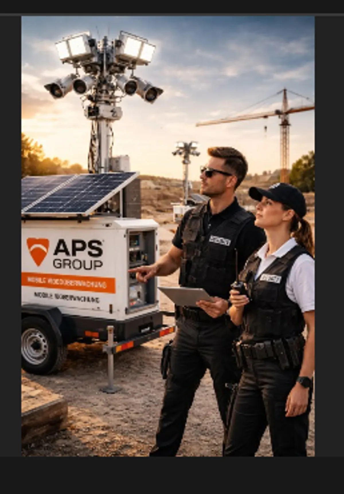 Mobile Videoüberwachung in Wuppertal mit Kameraturm und professioneller Sicherheitspräsenz für sensible Objekte