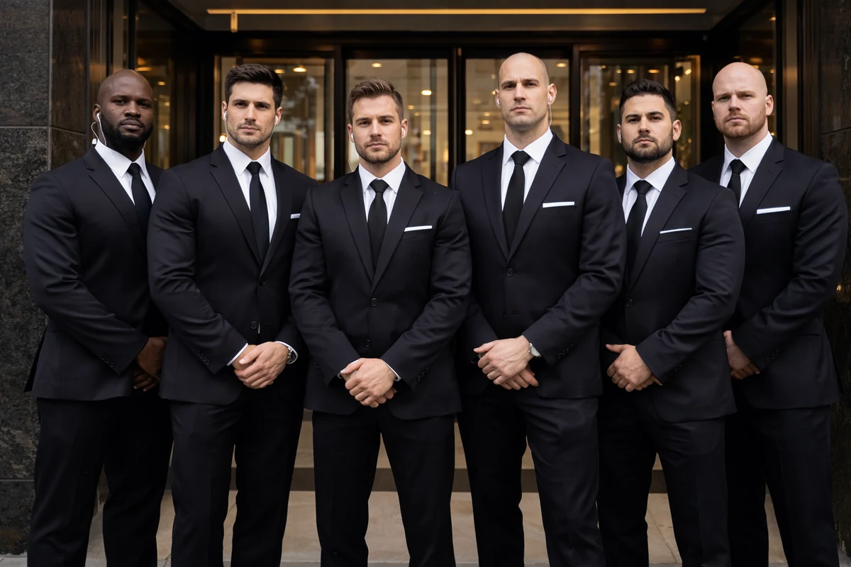 Doorman Team in Dresden mit professioneller Präsenz im Eingangsbereich